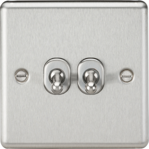 10AX 2G 2-way Toggle Switch - Brushed Chrome