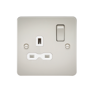 13A 1G DP Switched Socket - Pearl With White Insert