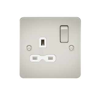 13A 1G DP Switched Socket - Pearl With White Insert