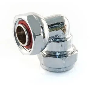 Compression Bent Tap Connector - 15mm x ½" Chrome Plated
