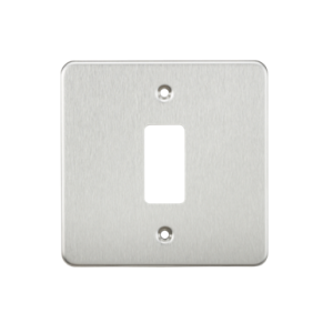 Flat Plate 1G Grid Faceplate - Brushed Chrome