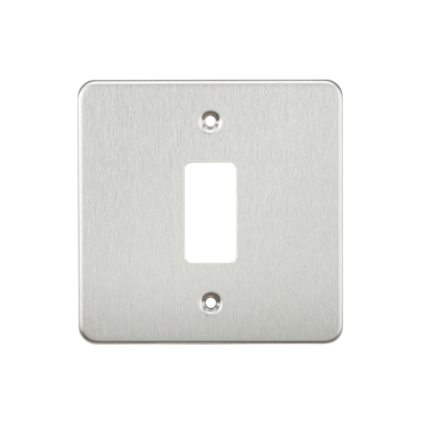 Flat Plate 1G Grid Faceplate - Brushed Chrome