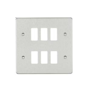 Flat Plate 6G Grid Faceplate - Brushed Chrome