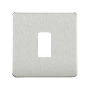 Screwless 1G Grid Faceplate - Brushed Chrome