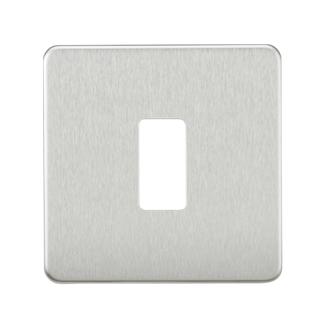 Screwless 1G Grid Faceplate - Brushed Chrome
