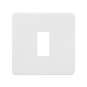 Screwless 1G Grid Faceplate - Matt White