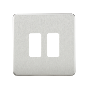 Screwless 2G Grid Faceplate - Brushed Chrome