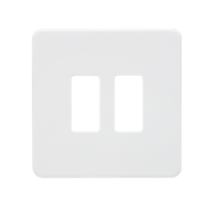 Screwless 2G Grid Faceplate - Matt White