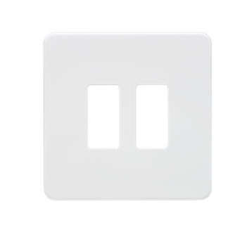 Screwless 2G Grid Faceplate - Matt White
