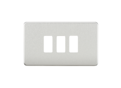 Screwless 3G Grid Faceplate - Brushed Chrome