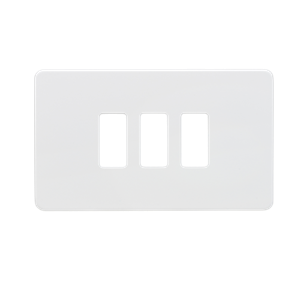 Screwless 3G Grid Faceplate - Matt White
