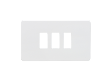 Screwless 3G Grid Faceplate - Matt White