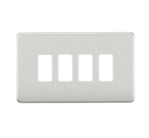 Screwless 4G Grid Faceplate - Brushed Chrome
