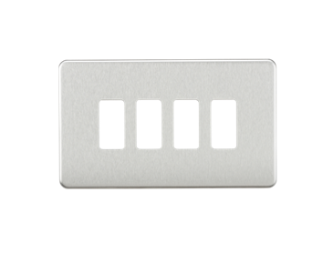 Screwless 4G Grid Faceplate - Brushed Chrome