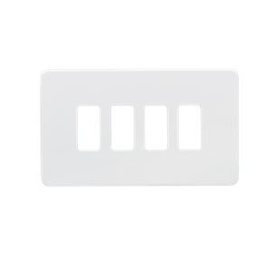 Screwless 4G Grid Faceplate - Matt White