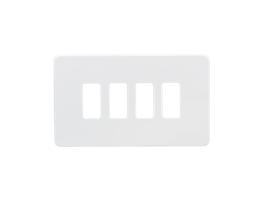 Screwless 4G Grid Faceplate - Matt White