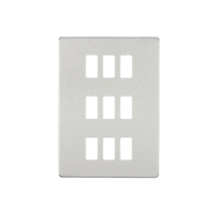 Screwless 9G Grid Faceplate - Brushed Chrome