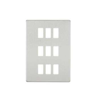 Screwless 9G Grid Faceplate - Brushed Chrome