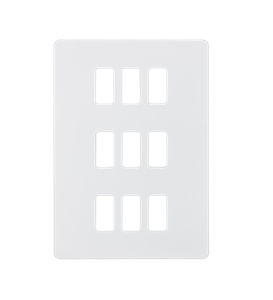 Screwless 9G Grid Faceplate - Matt White