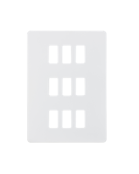 Screwless 9G Grid Faceplate - Matt White