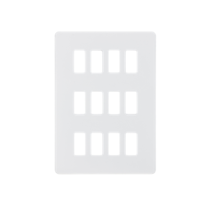 Screwless 12G Grid Faceplate - Matt White