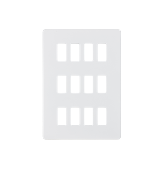 Screwless 12G Grid Faceplate - Matt White