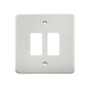 Flat plate 2G Grid Faceplate - Brushed Chrome