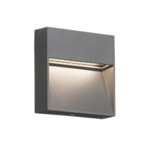 230V IP44 3W LED Square Wall/Guide Light - Grey
