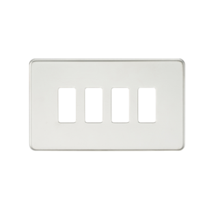 Screwless 4G Grid Faceplate - Polished Chrome