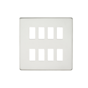 Screwless 8G Grid Faceplate - Polished Chrome