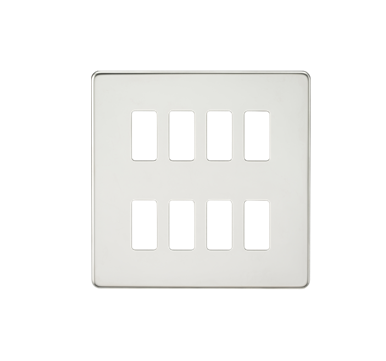 Screwless 8G Grid Faceplate - Polished Chrome