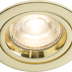 IP20 230V GU10 Brass Recessed Fixed Twist & Lock Downlight