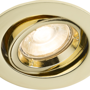 IP20 230V GU10 Brass Recessed Tilt Twist & Lock Downlight