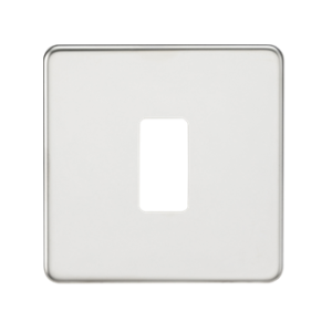 Screwless 1G Grid Faceplate - Polished Chrome