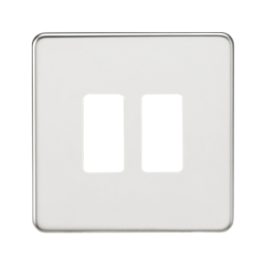 Screwless 2G Grid Faceplate - Polished Chrome