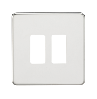 Screwless 2G Grid Faceplate - Polished Chrome
