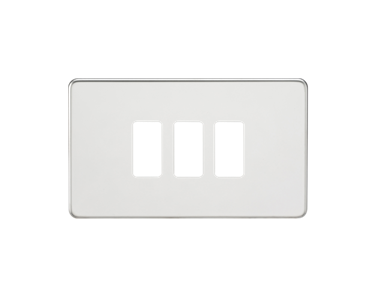 Screwless 3G Grid Faceplate - Polished Chrome