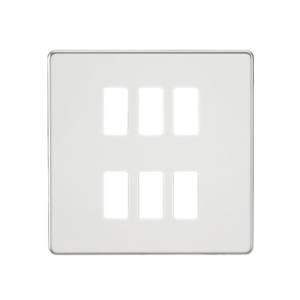 Screwless 6G Grid Faceplate - Polished Chrome