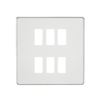 Screwless 6G Grid Faceplate - Polished Chrome