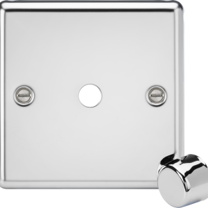 1G Dimmer Plate with Matching Metal Dimmer Cap - Polished Chrome