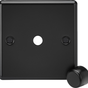 1G Dimmer Plate with Matching Metal Dimmer Cap - Matt Black
