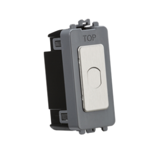 1G 1-Way 10-200W (10-100W LED) Trailing Edge Dimmer (Press Type) - Brushed Chrome