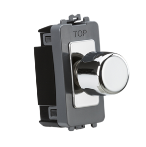 1G 2-Way 10-200W (LED 10-100W) Trailing Edge Dimmer Module - Polished Chrome