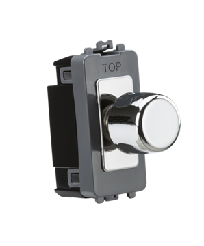 1G 2-Way 10-200W (LED 10-100W) Trailing Edge Dimmer Module - Polished Chrome