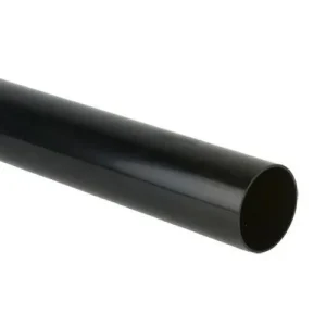 110mm Pushfit Plain Ended Soil Pipe Black 3m