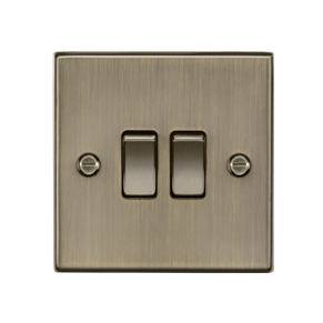 10AX 2G 2-Way Plate Switch - Antique Brass