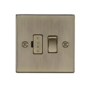 13A Switched Fused Spur Unit - Antique Brass