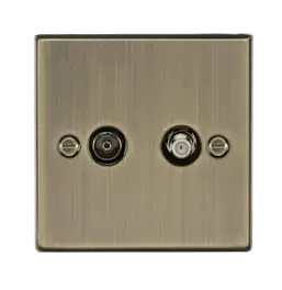 TV & SAT TV Outlet (isolated) - Antique Brass
