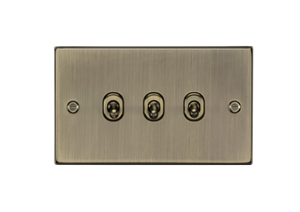 10AX 3G 2-Way Toggle Switch - Antique Brass