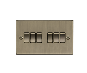 10AX 6G 2-Way Plate Switch - Antique Brass